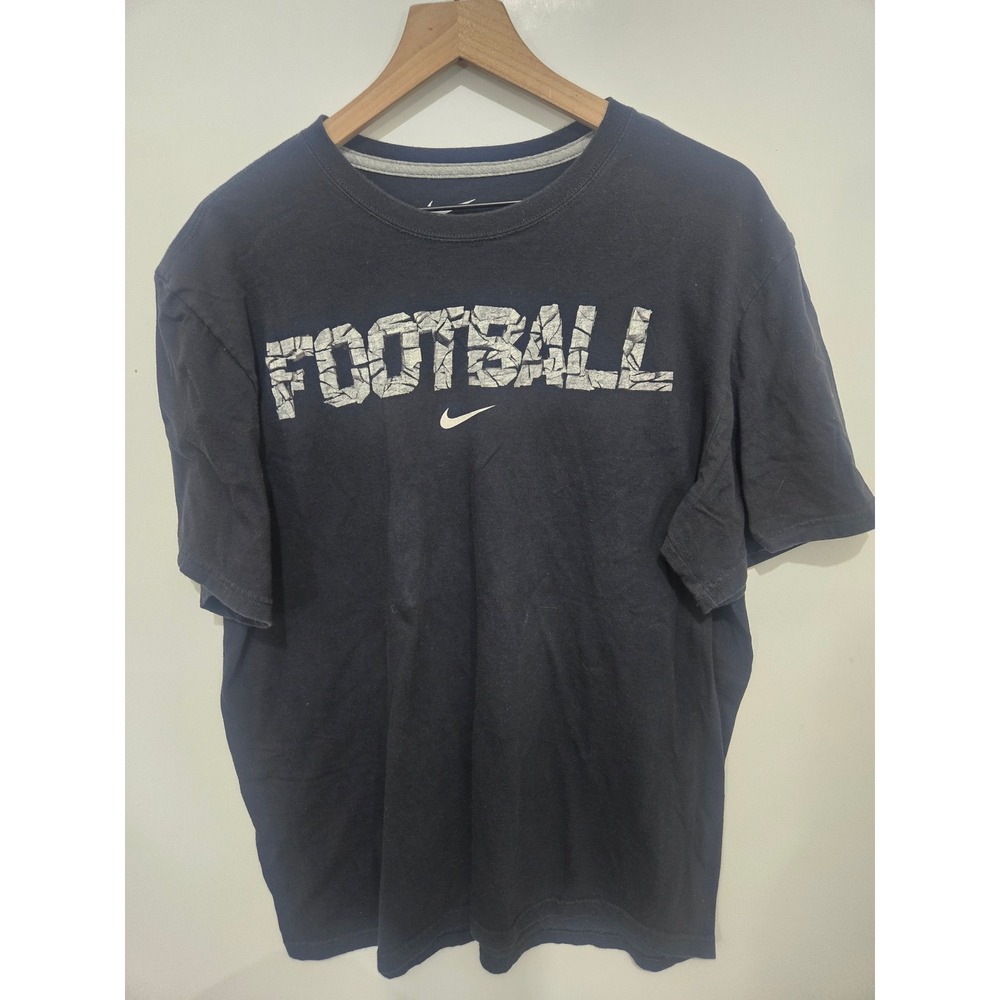 Nike‎ Mens Football Graphic T-Shirt Black XXL Standard Fit Swoosh Logo Tee